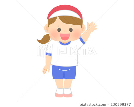 運動會_運動員誓言_女孩 運動會_運動員誓言_女孩 130399377