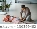 Relaxation therapy session taking place in a serene indoor studio with plants, focusing on wellness and rejuvenation in a tranquil environment 130399462