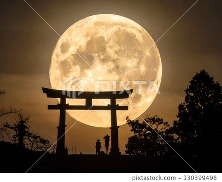Mid-Autumn Harvest Moon 130399498