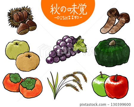 Autumn taste illustration set Autumn taste illustration set 130399600