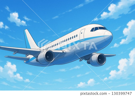 飛機在天空中飛行 飛機在天空中飛行 130399747