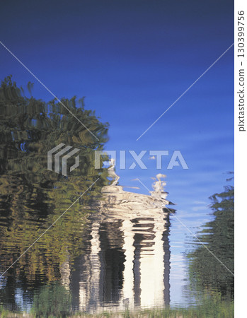 Streets of Rome Temple of Asclepius reflected on the surface of a pond Streets of Rome Temple of Asclepius reflected on the surface of a pond 130399756