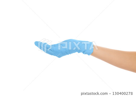 Gloved hand signals readiness for tasks, isolated on white, PNG Gloved hand signals readiness for tasks, isolated on white, PNG 130400278