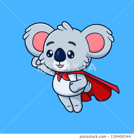 Cute Koala Super Hero Cartoon of illustration 130400544