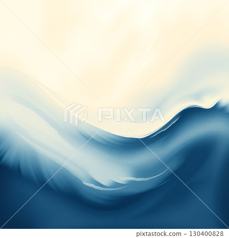 Airy Brushwork Suggesting Soft Horizon And Calm 130400828