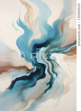 Airy Brushwork Suggesting Soft Horizon And Calm 130400829