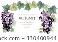 Watercolor grape frame material 130400944