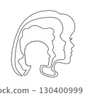 Women' faces overlapping each other.  130400999