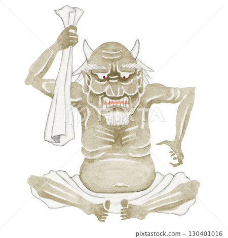 Hell, Sanzu River, Ken'eou, watercolor illustration 130401016