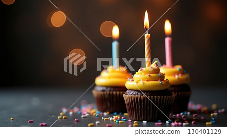 Birthday dark chocolate cupcake 130401129