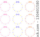 Colorful watercolor ribbon and round circular frame set, pastel 130401580