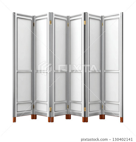 Elegant White Folding Screen with Wooden Accents for Room Dividing and Interior Decoration 130402141