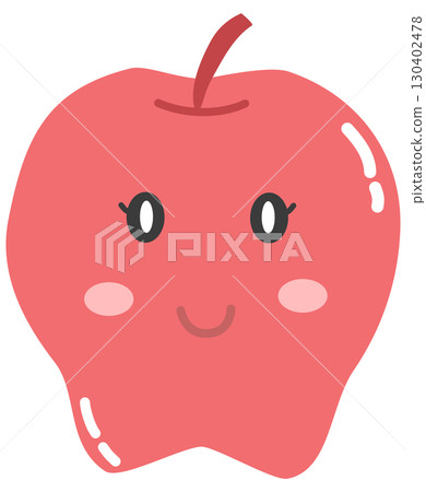 cute and minimal apple with smiley face cute and minimal apple with smiley face 130402478