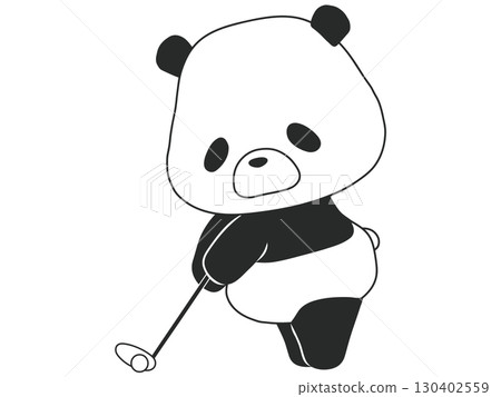 Panda playing golf 130402559