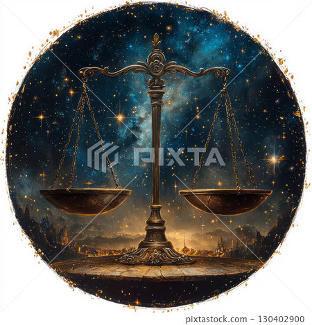 Scales constellations, zodiac constellation, astrology, astronomy. AI generative content 130402900