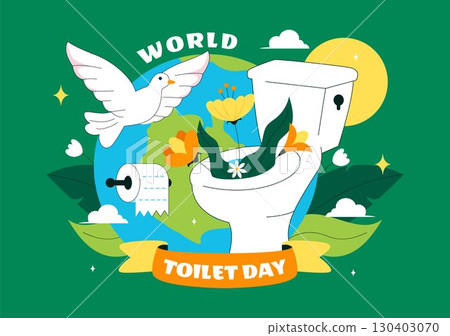 World Toilet Day Vector Illustration on November 19 featuring Toilet, Earth, and Bathroom Hygiene Equipment for Awareness in a Flat Background 130403070