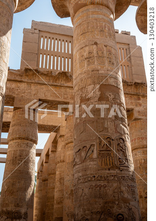 Ancient ruins of Karnak Temple in Luxor, Egypt 130403218