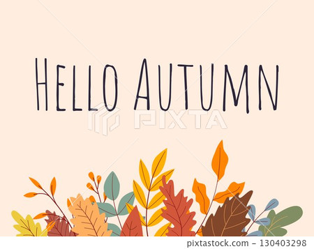 Simple minimalistic Hello Autumn template 130403298