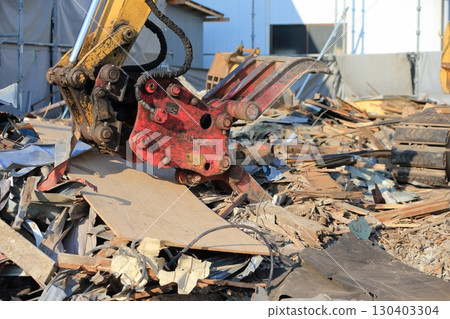 Image of piles of rubble at a demolition site Image of piles of rubble at a demolition site 130403304