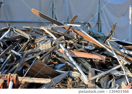 Image of piles of rubble at a demolition site 130403366
