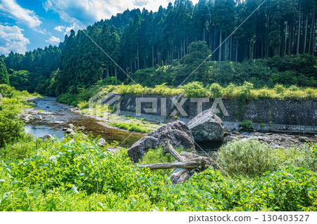 Kitagawa River, a clear stream flowing through the Kutsuki district of Takashima City, Shiga Prefecture 130403527