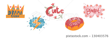Different Girl Power Symbol and Object Vector Set Different Girl Power Symbol and Object Vector Set 130403576