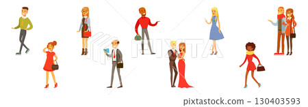 People Character Passenger Moving Enjoy Their Trip Vector Set People Character Passenger Moving Enjoy Their Trip Vector Set 130403593