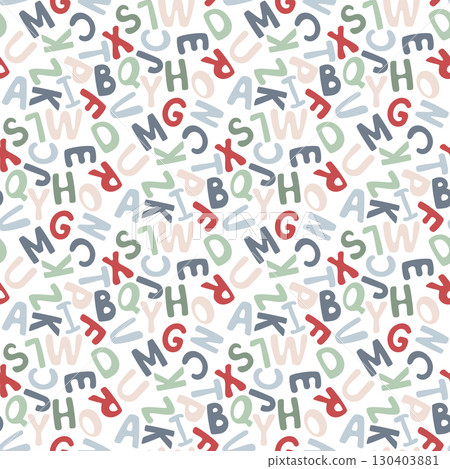pattern with hand drawn letters pattern with hand drawn letters 130403881