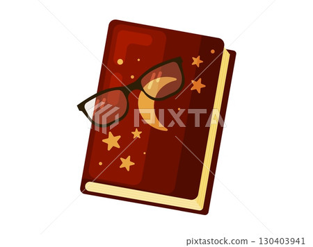 Mystical Book with Reading Glasses 130403941