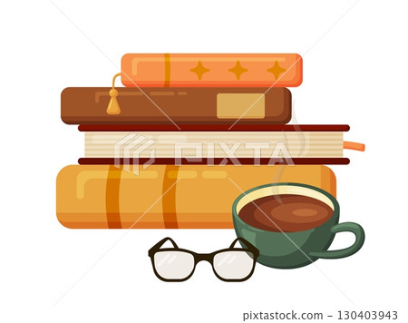 Autumnal Books with Coffee and Glasses 130403943