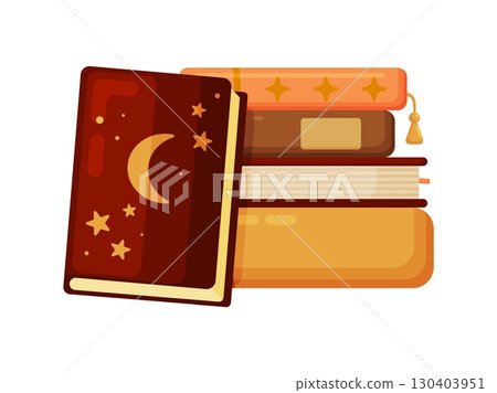 Stack of Books in Autumn Colors Flat Vector Art Stack of Books in Autumn Colors Flat Vector Art 130403951