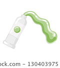 Illustration of Green Paint Squeezed from Tube 130403975