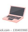 Modern Pink Laptop Computer Illustration 130403980