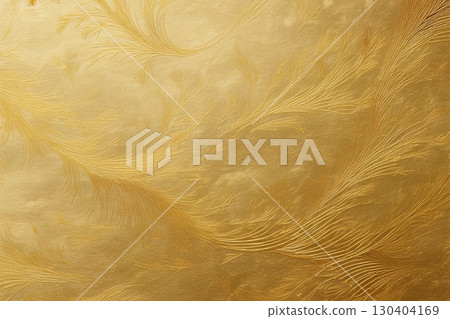 Image of gold leafed Japanese paper, background material 130404169