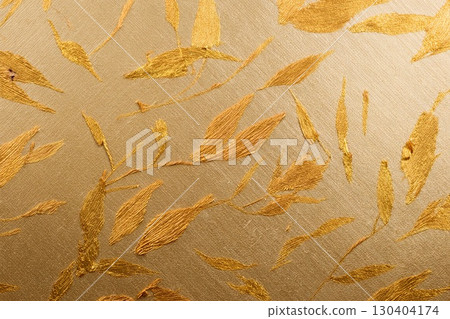Image of gold leafed Japanese paper, background material 130404174
