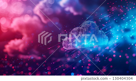 High-tech representation of cloud storage 130404304