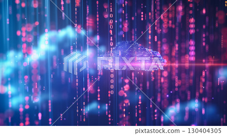 High-tech representation of cloud storage 130404305