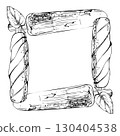 Creamy spiral and layered popsicle ice lolly, mint sprig and soft glaze, melting water droplets. graphic square frame illustration hand drawn in vector ink. Organic flavor combo, gourmet branding 130404538