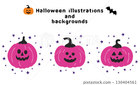 Halloween illustration material. Decoration set 130404561