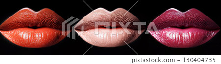 High Contrast Lips in Metallic and Glossy Shades 130404735