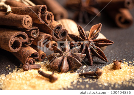 Traditional Christmas spices for baking or mulled wine Traditional Christmas spices for baking or mulled wine 130404886