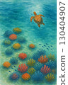 Floating sea shells and coral sea: A quiet underwater trip 130404907