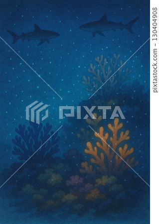 深海星夜空陰影：夜幕下的珊瑚邊界 130404908