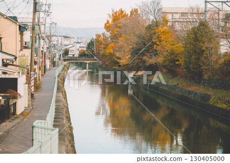 Water canal in Japan city, Beautiful landscape of Japanese public irrigation canal. Water canal in Japan city, Beautiful landscape of Japanese public irrigation canal. 130405000