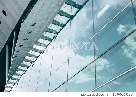 facade large windows of modern business office building in metropolitan. hall shopping mall glass window design 130405036