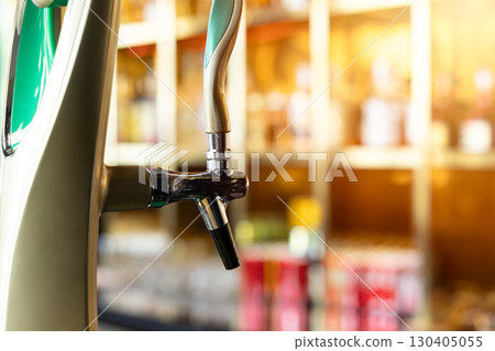 Beer tap, Craft beer filling valve Closeup pub and bar nightclub counter beer refill tower beer head 130405055
