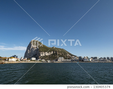 Gibraltar as seen from La Linea de la Concepcion in Spain 130405374