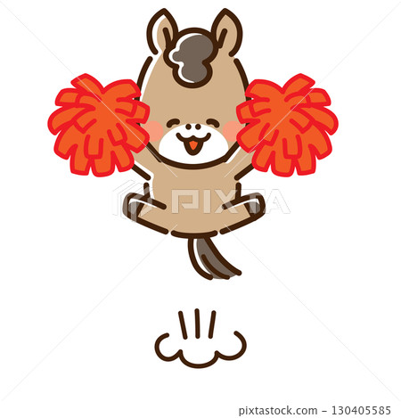 拿著絨球的微笑跳躍馬 拿著絨球的微笑跳躍馬 130405585