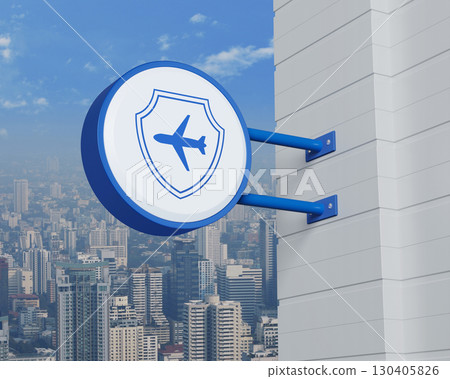 Business travel insurance and safety concept, 3D rendering Business travel insurance and safety concept, 3D rendering 130405826