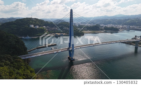 Hamada Fishing Port, Hamada City, Shimane Prefecture [Hamada Marine Bridge] Photographed in August 2025 by drone aerial photography, HAMARIN No. 11 130405832